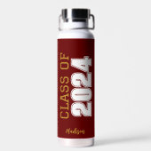 Maroon Gold Class van 2024 gepersonaliseerd Afstud Waterfles (Achterkant)