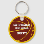 Maroon Gold Custom Jersey Nummer Basketbal Sleutelhanger (Achterkant)