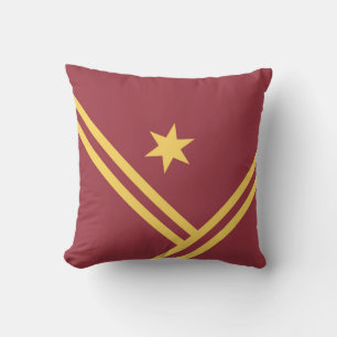 Maroon Gold Diagonal Stripes Star Modern Graphic Kussen