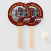 Maroon Gold High School Football Player Photo Handwaaier (Voorkant en achterkant)