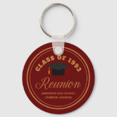 Maroon Gold High School Reunion Custom Alumni Sleutelhanger (Achterkant)