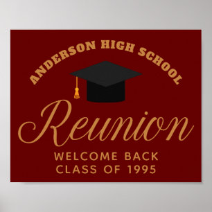 Maroon Gold High School Reunion Custom Welkom Poster