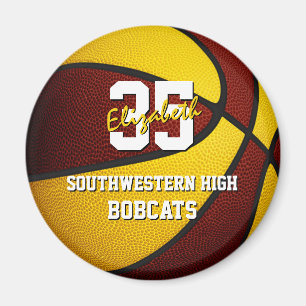 maroon gold kinder basketbalteamkleuren magneet