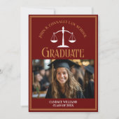 Maroon Gold Law School Afstuderen Foto Aankondiging (Voorkant)