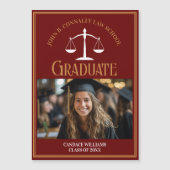 Maroon Gold Law School Afstuderen Fotomagneet (Voorkant)