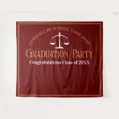 Maroon Gold Law School Afstuderen Photo Booth Wandkleed (Voorkant (horizontaal))