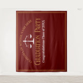 Maroon Gold Law School Afstuderen Photo Booth Wandkleed (Voorkant)