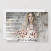 Maroon Gold Photo Faire-part de graduation (Devant)