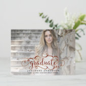 Maroon Gold Photo Faire-part de graduation (Debout devant)