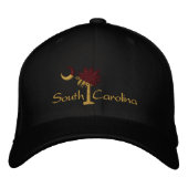 Maroon/Gold SC Palmetto foncé Lune Casquette brodé (Devant)