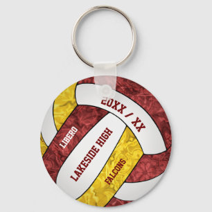 maroon gold school spirit volleybal sleutelhanger