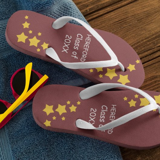 Maroon & Gold Senior Class Afstuderen Teenslippers