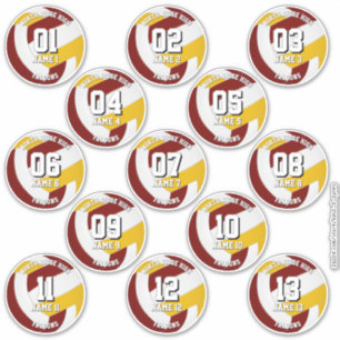 Maroon Gold volleybal team kleurt 13 atleten Sticker