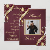 Maroon Gold White Graduation Merci Note 2025 (Devant / Derrière)