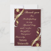 Maroon Gold White Graduation Merci Note 2025 (Dos)