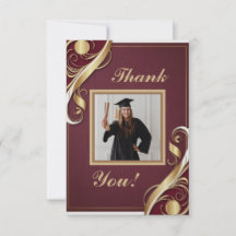 Maroon Gold White Graduation Merci Note 2025