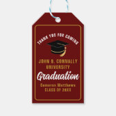 Maroon Goud Afstuderen Chique Custom Graduation Pa Cadeaulabel (Voorkant)
