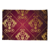 Maroon Goud Ornament behang Kussensloop (Achterkant)