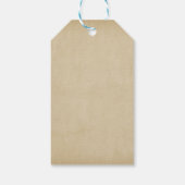  Maroon Gouden Bloemperkament Verjaardag Cadeaulabel (Achterkant)