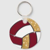 Maroon-, gouden en witte Cheap Volleyball Souvenir Sleutelhanger (Achterkant)