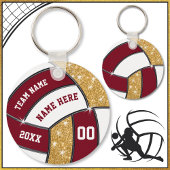 Maroon-, gouden en witte Cheap Volleyball Souvenir Sleutelhanger