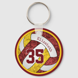 maroon gouden meisjes volleyball - cadeautjes van sleutelhanger