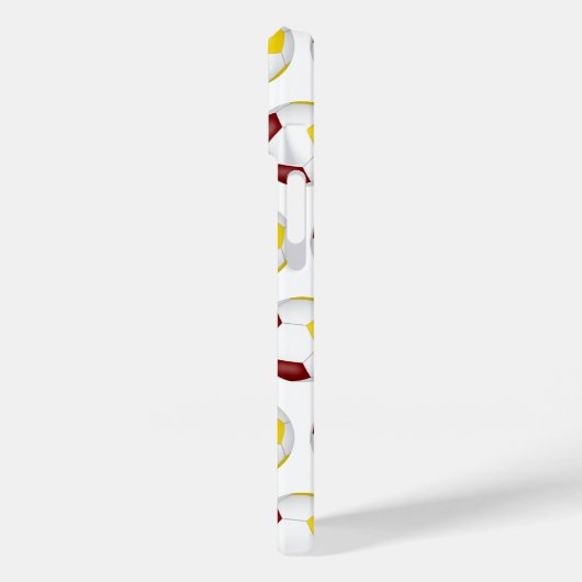 Maroon gouden voetballen patroon monogram Case-Mate iPhone case (Achterkant / Links)