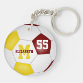 maroon goudwit team kleuren voetbaltas label sleutelhanger (Achterkant)