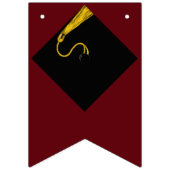 Maroon Graduation Party Congrats Decoration Vlaggetjes (Eerste vlag)