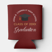 Maroon Graduation Party Custom Party Aangepaste Fe Blikjeskoeler (Achterkant)