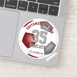 maroon gray athlete naam jersey number soccer sticker