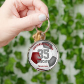 maroon gray teamspeler noemt jongens voetbal sleutelhanger (Hand)