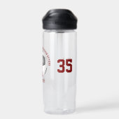 Maroon Grey Team Kleuren Gepersonaliseerd Voetbal Waterfles (Achterkant)