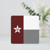 Maroon & Grey Texas Flag Flat Note Kaart (Staand voorkant)