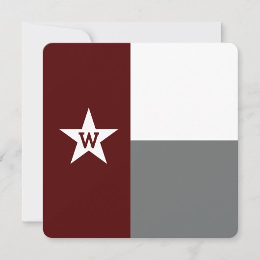 Maroon & Grey Texas Flag Flat Note Kaart (Voorkant)