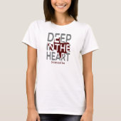 Maroon & Grey TX State Cutout Deep in hart T-shirt (Voorkant)