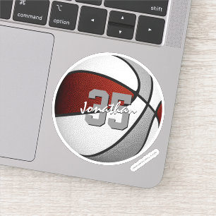 Maroon grijs basketbalteam kleuren geschenken onde sticker