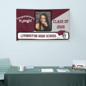 Maroon, grijs en wit Afstuderen Spandoek (Beurs)