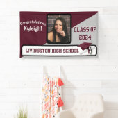 Maroon, grijs en wit Afstuderen Spandoek (Insitu)