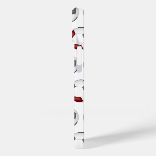 Maroon grijs voetballen patroon monogram Case-Mate iPhone case (Achterkant / Links)