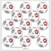 maroon grijs voetbalteam kleuren 13 op maat sticker (Vel)