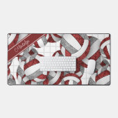 Maroon gris volleyballs motif personnalisé (Clavier et souris)