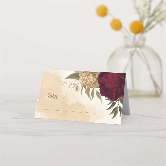 Maroon groen beige goud botanisch (Voorkant)
