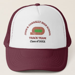 Maroon hardloopster Cross Country-team aangepaste Trucker Pet
