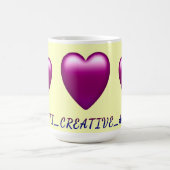 Maroon Hart vorm "Ratti_Creative_Arts" ontwerp Koffiemok (Center)