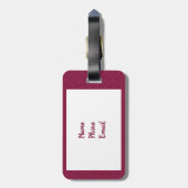 Maroon Heart Patterned Boot Bagagelabel (Achterkant verticaal)