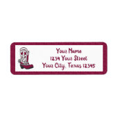 Maroon Heart Patterned Boot Etiket (Voorkant)