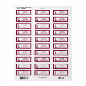 Maroon Heart Patterned Boot Etiket (Full Sheet)