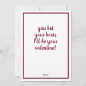 Maroon Heart Patterned Boot Feestdagenkaart (Achterkant)