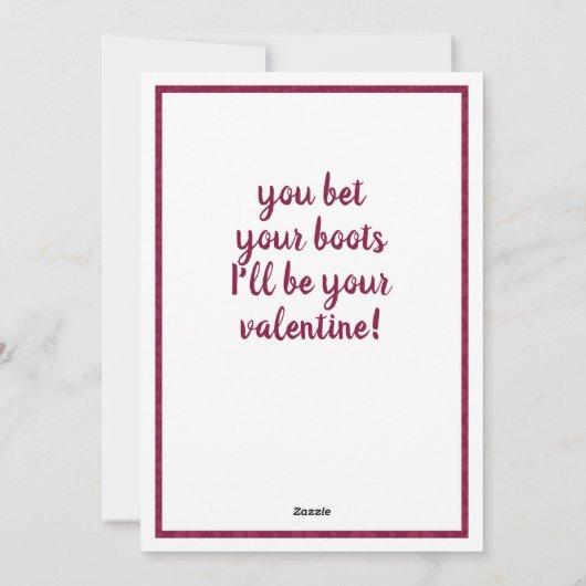 Maroon Heart Patterned Boot Feestdagenkaart (Achterkant)